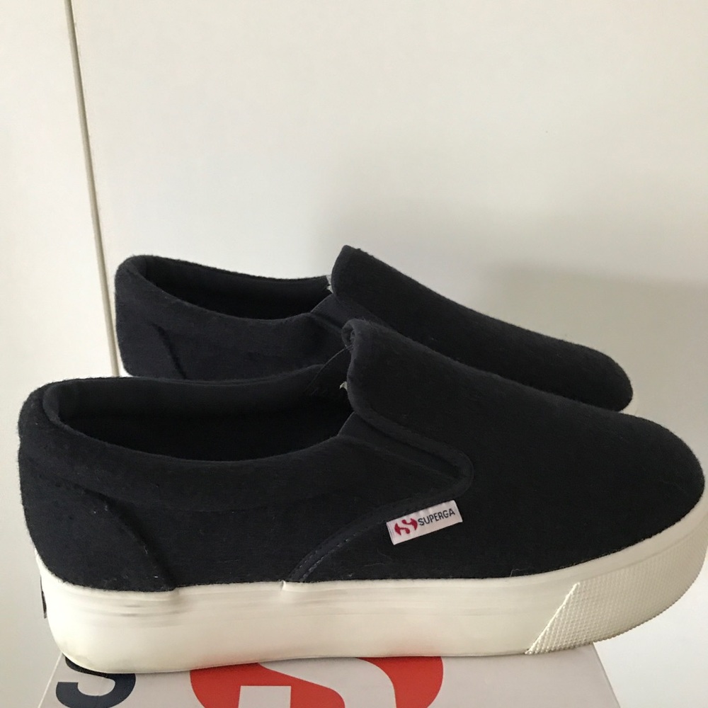 Superga wedge wool slid sneaker